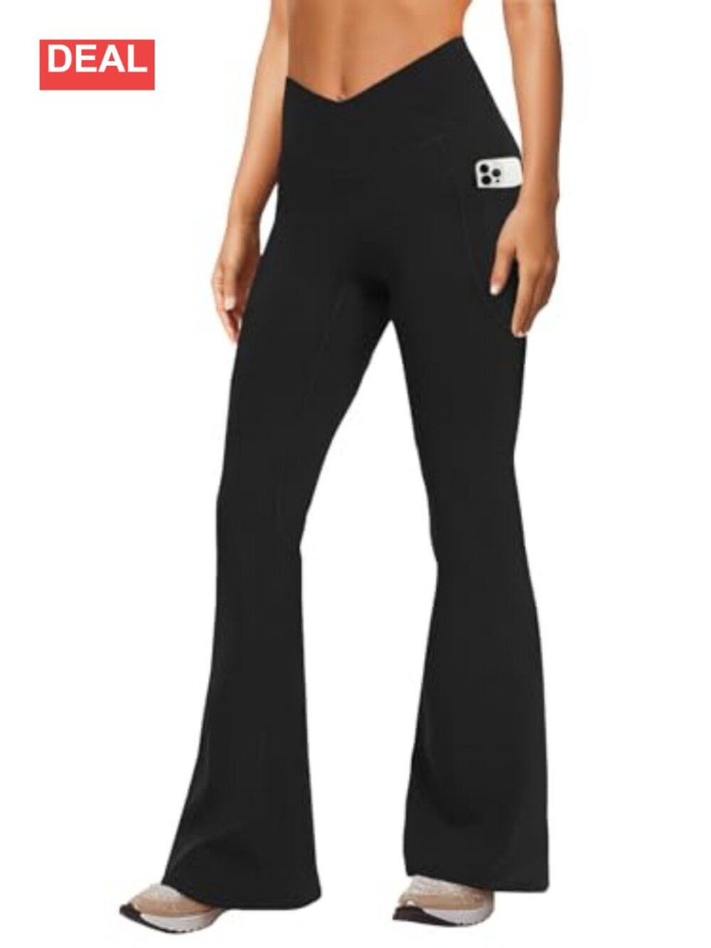 DLOODA Womens Yoga Pants Tummy Control Flare Leggings with Pockets